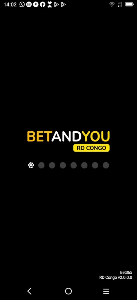Capture d'écran de l'interface d'accueil de l'application Betandyou cd